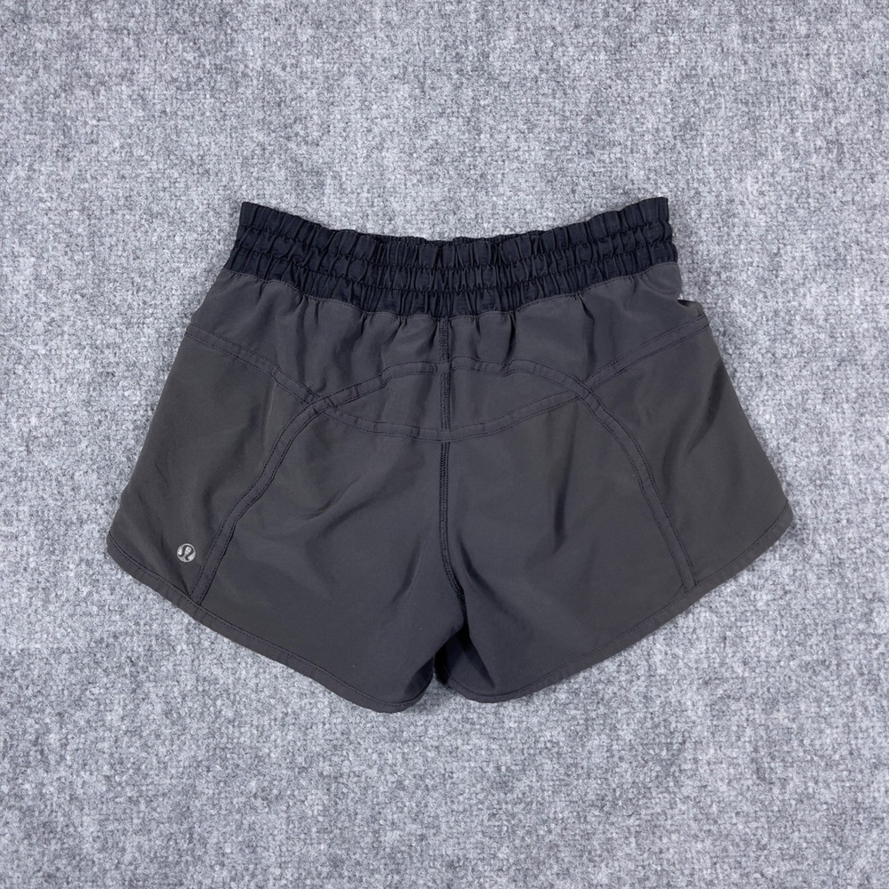 Lululemon Tracker Short V Womens 4 Gray Smocked Waist Active Running Shorts